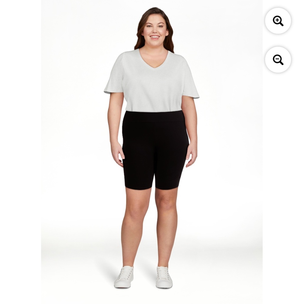 Terra and Sky Women’s Black High Rise Bike Shorts Size 2X NWT - Picture 2 of 7